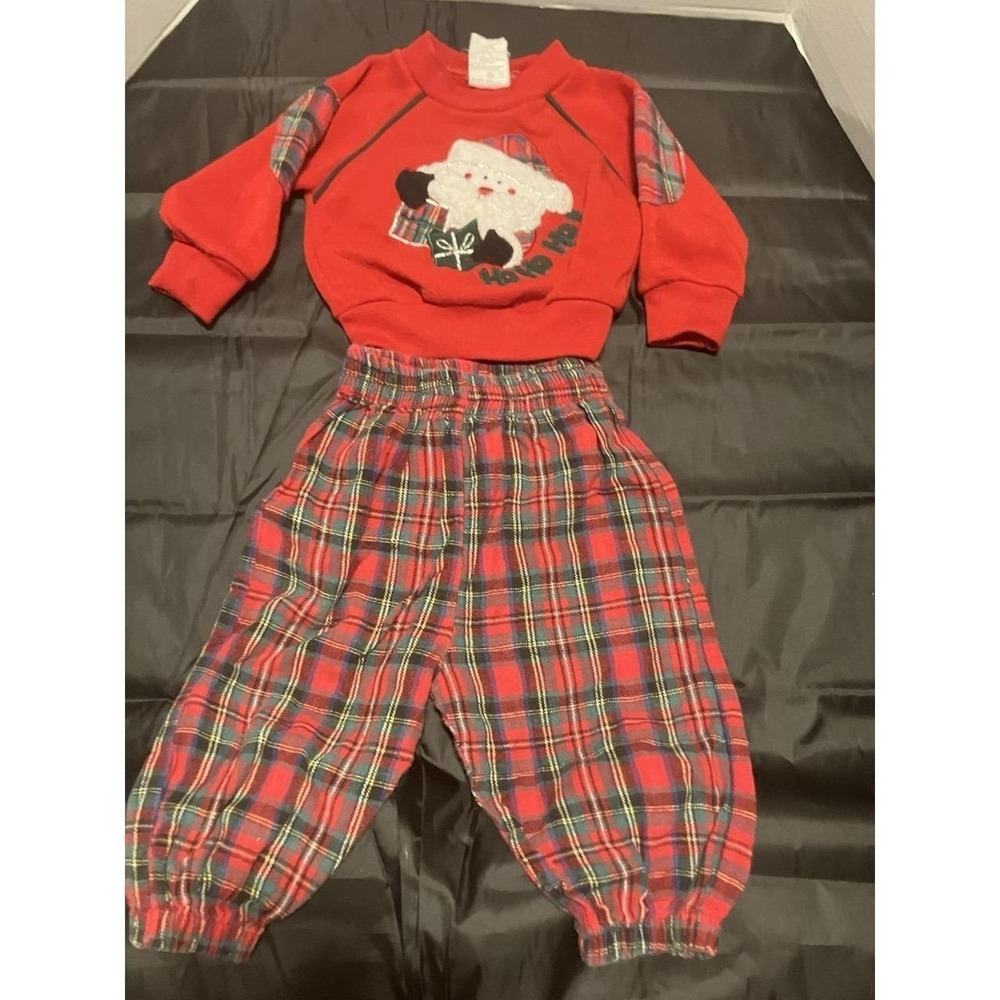 Baby's first Christmas Plaid Ref Black Set